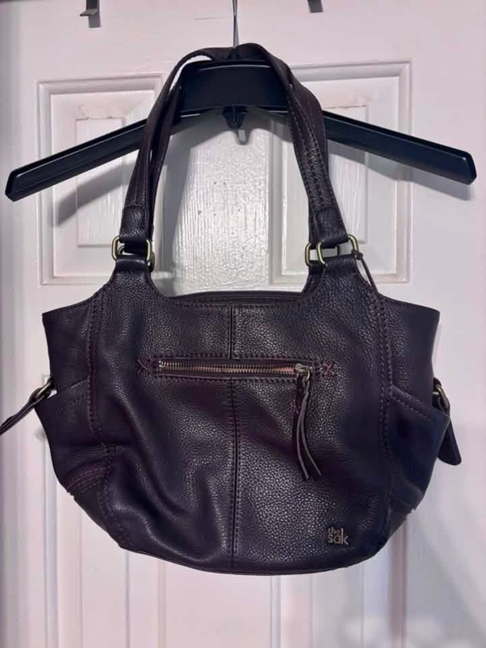 The Sak Dark Brown Pebbled Leather Shoulder Bag